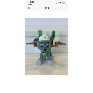 Paw‎ Patrol Rocky Action Figure Pup Pack Backpack Tools Nickelodeon Toy